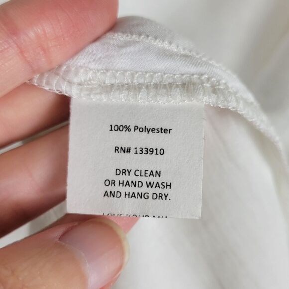 Show Me Your Mumu Solid White Kaitlin  Ruffle Tie Neck Mini Dress - Picture 8 of 12